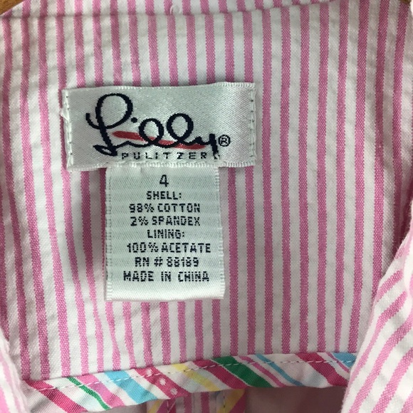 Lilly Pulitzer 4 Pink White Stripe Blazer Green - Picture 4 of 7
